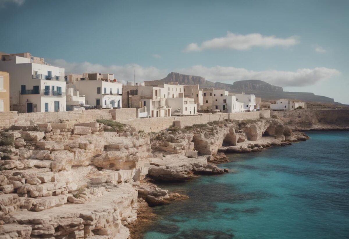 Le abitazioni a Favignana sono in pericolo a causa di un incendio.