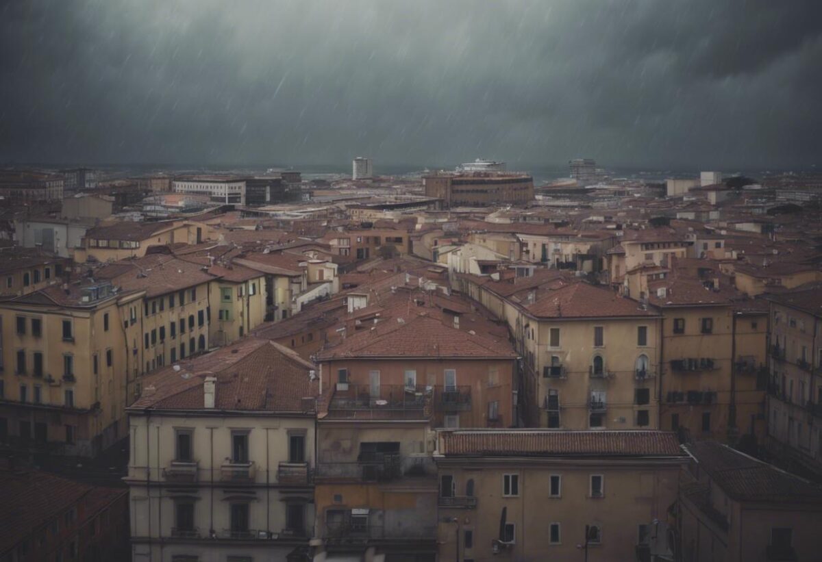 Nella zona di Livorno, si sono verificati allagamenti a causa di un'intensa pioggia di 200 millimetri caduti in soli 6 ore.
