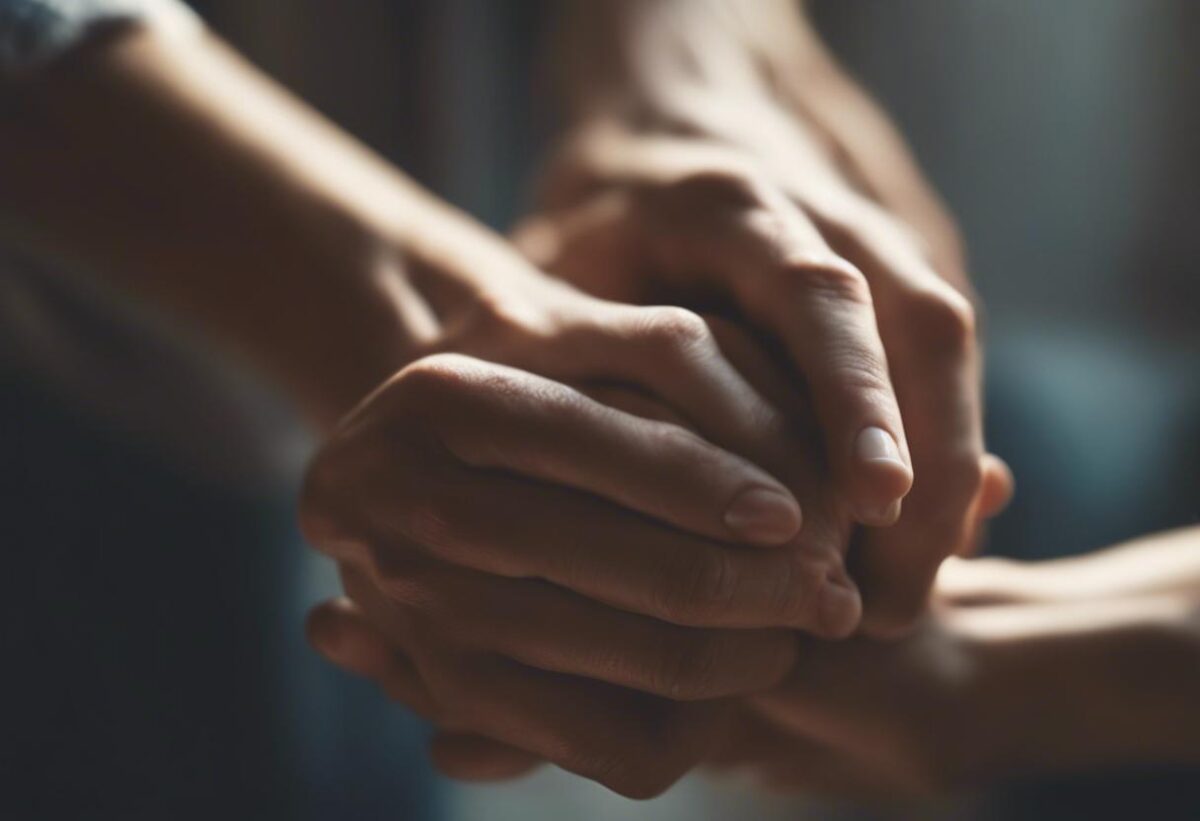 Dopo la decisione, Internò abbraccia con forza il braccio del coniuge.