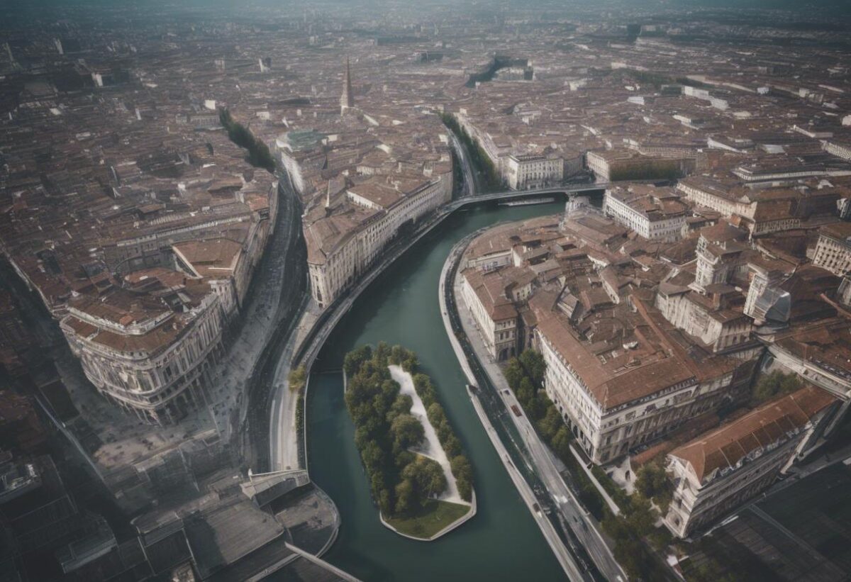 Il fiume Lambro straripa a Milano.