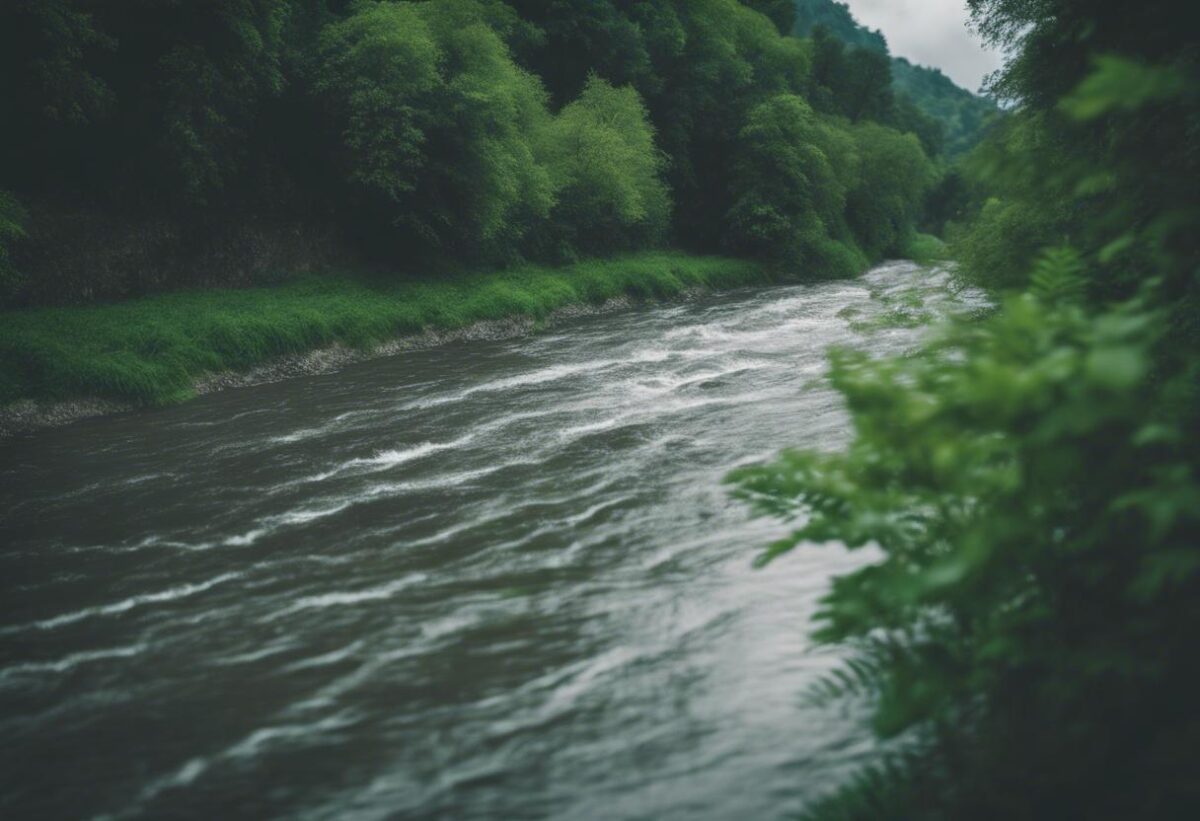 Avverse condizioni climatiche hanno causato l'aumento del livello del fiume Bormida a Cairo Montenotte.