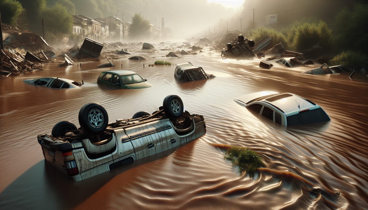 Auto capovolte riemergono dopo l'alluvione nel fiume Bormida
