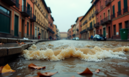 Immagine dell'alluvione a Bologna con danni visibili