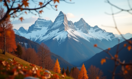 Paesaggio autunnale in Alto Adige con foglie colorate