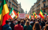 Corteo di studenti a Torino per la causa palestinese