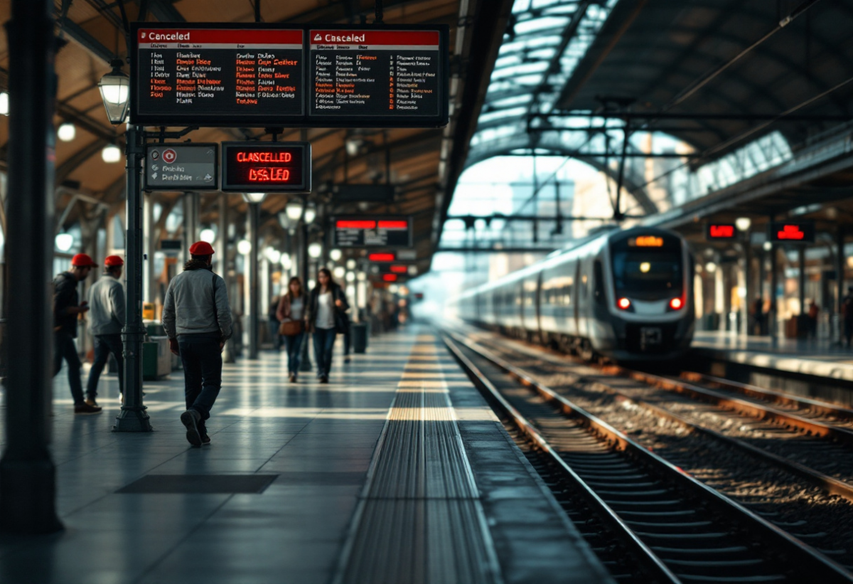 Disagi e cancellazioni nei trasporti ferroviari italiani per sciopero