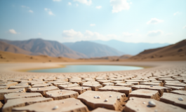 Lago artificiale a Potenza in stato di secchezza