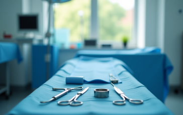 Giovane donna durante un intervento di rinoplastica