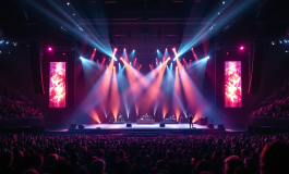 Laura Pausini sul palco dopo una caduta durante un concerto