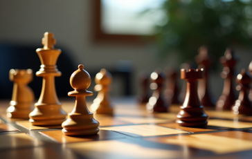 Montemagno impegnato in una partita di scacchi