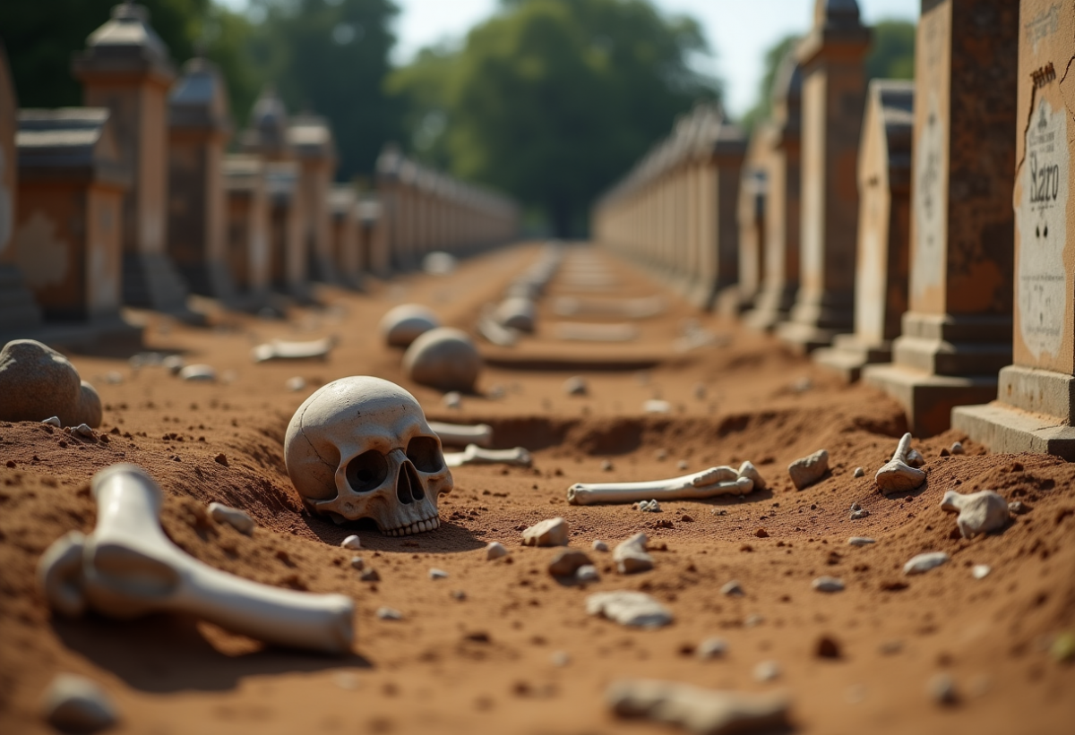 Scoperta inquietante al cimitero di Lecce: ossa umane riemergono