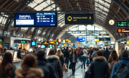 Immagine di un treno cancellato durante lo sciopero Fs in Italia