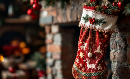 Immagine della calza della Befana con dolci e caramelle