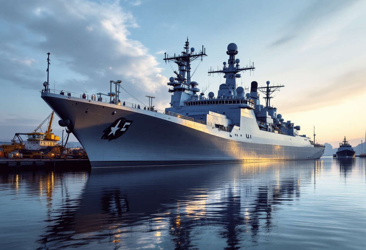 Cerimonia di consegna della nave Trieste alla Marina militare italiana