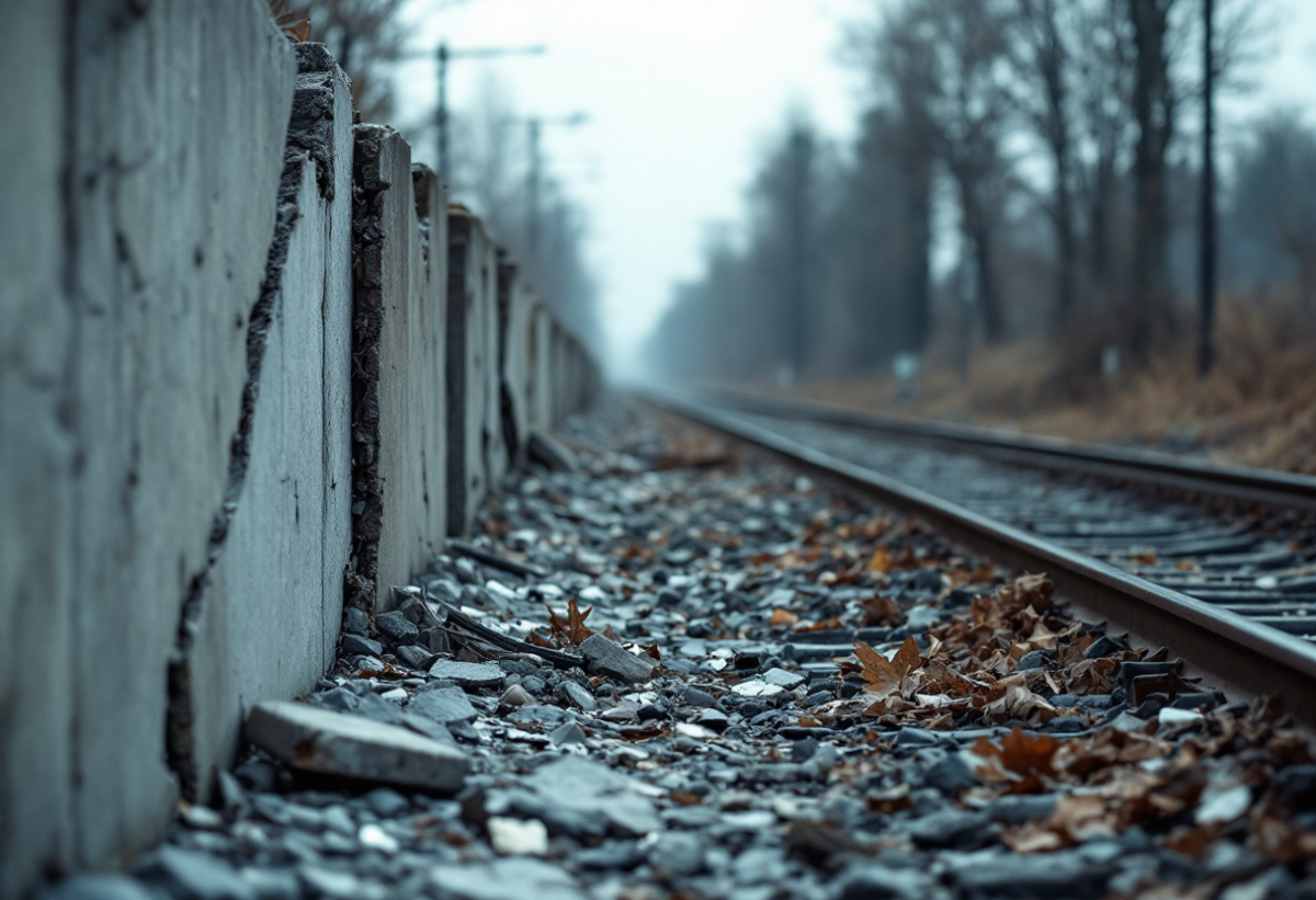 Crollo di un muro perimetrale interrompe la circolazione ferroviaria nel Fiorentino
