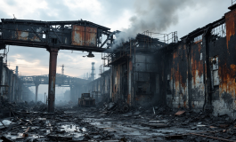 Immagine dell'esplosione a Calenzano con soccorritori