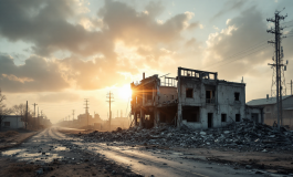 Immagine dell'esplosione a Calenzano con soccorritori