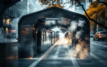 Un ragazzo soccorso dopo un incendio nella metro A