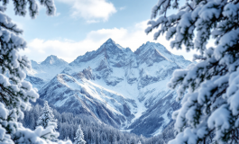 Paesaggio innevato in Sardegna durante l'inverno