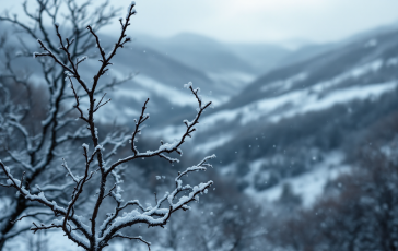 Paesaggio innevato in Italia durante le festività natalizie