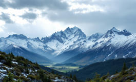 Immagine di maltempo in Italia con neve in montagna e pioggia in pianura