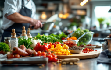 Contestanti di MasterChef Italia in azione durante una sfida