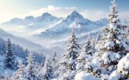 Panorama innevato dell'Appennino emiliano in inverno