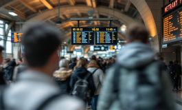 Treno Trenitalia in stazione durante il ripristino servizi