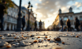 Manifestanti a Torino durante il corteo di solidarietà per la Palestina