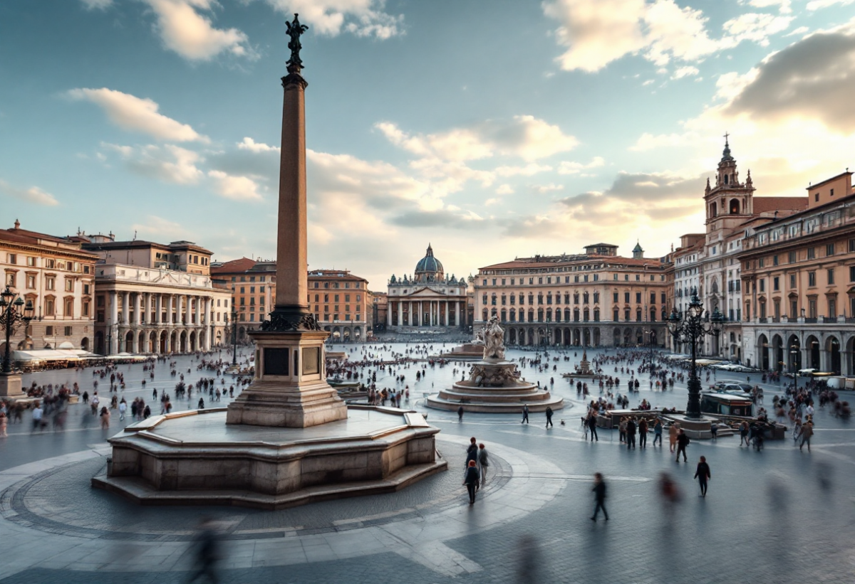 Tensione e sicurezza durante l'arrivo di papa Francesco a Piazza di Spagna