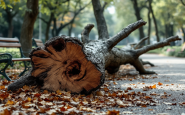 Albero caduto in un parco di Roma dopo l'incidente tragico