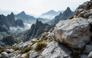 Escursionista sul monte Resegone in un momento drammatico