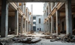 Immagine di un cantiere a Cusago dopo un incidente mortale