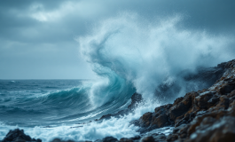 Tromba marina che si forma sopra il mare a Capri