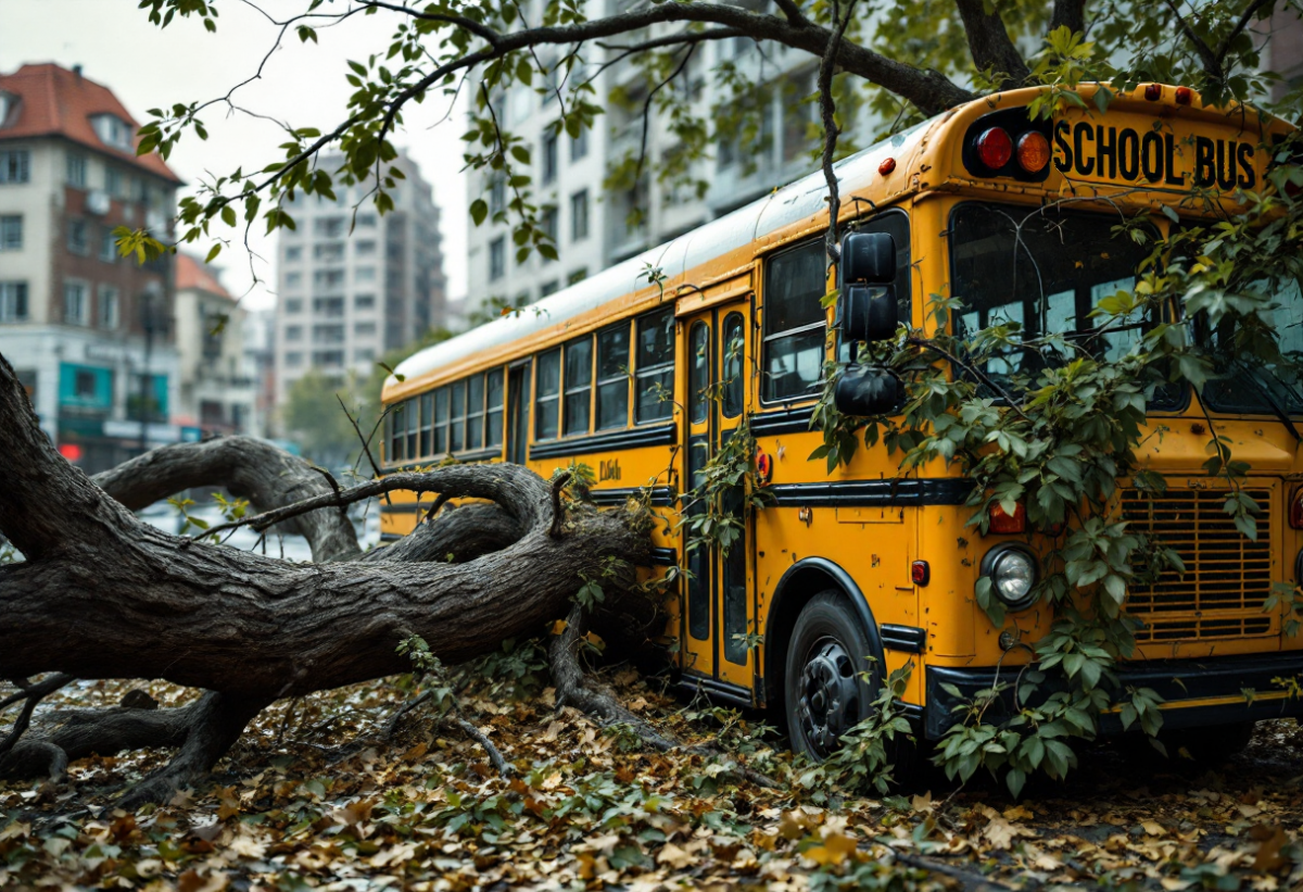 Albero cade su scuolabus a Rignano sull'Arno: nessun ferito grave