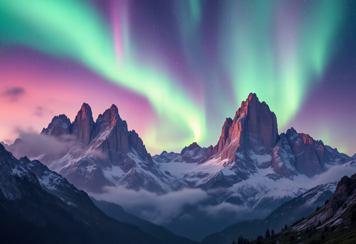 Un inizio d'anno straordinario: l'aurora boreale sulle Dolomiti