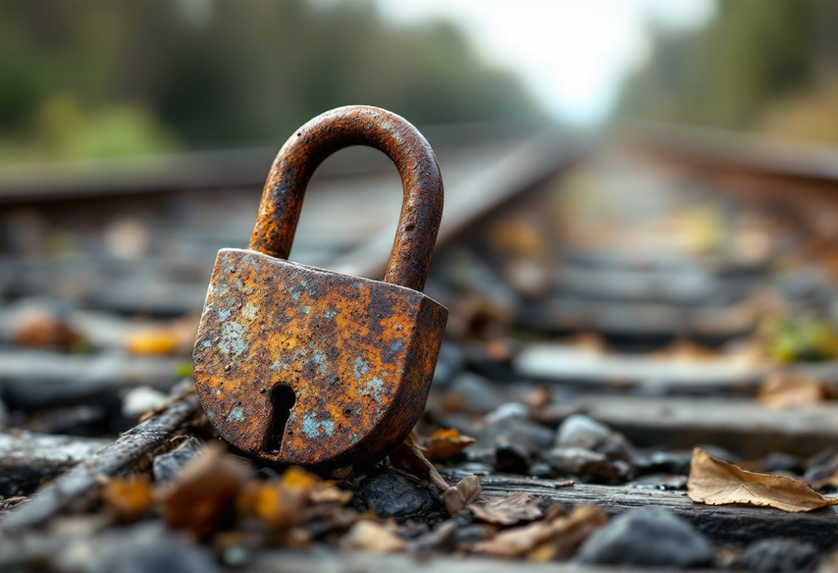 Indagini su catena da bicicletta trovata sulla linea ferroviaria di Padova