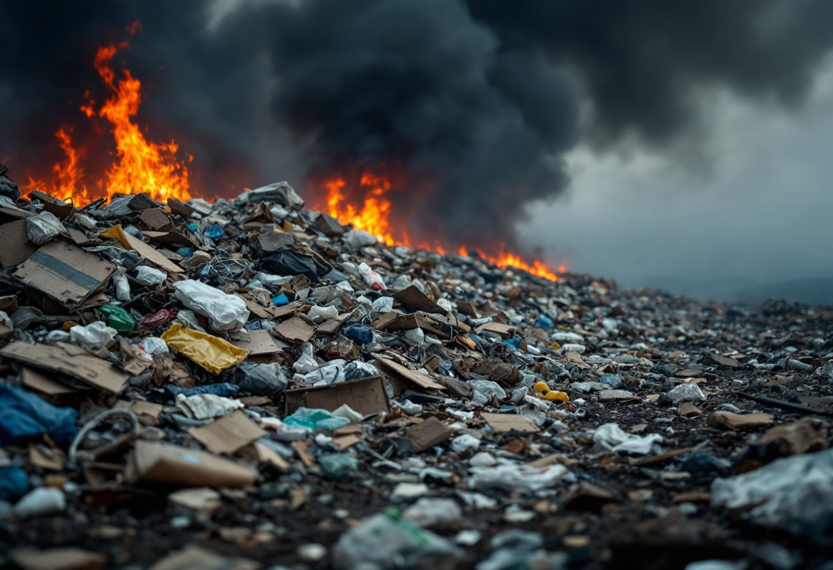 Incendio devastante in discarica abusiva a Catanzaro