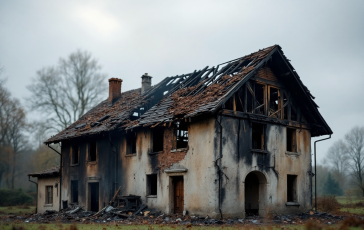 Incendio che ha colpito una villa storica a Triuggio