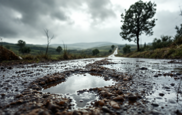Immagine del maltempo in Toscana e Liguria con pioggia intensa