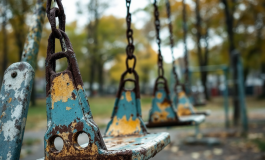 Bambino con segni di scorbuto e frutta fresca