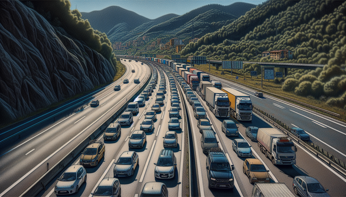Traffico intenso sulle autostrade liguri: code e cantieri
