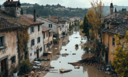 Immagine dell'alluvione in Toscana con danni visibili