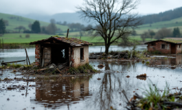 Immagine dell'alluvione nel Mugello con danni visibili