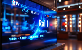 Grafico ascolti TV Rai e Mediaset del 10 marzo