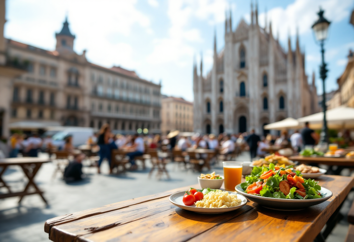 Attivisti di Ultima Generazione manifestano a Milano con pasti vegani