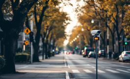 Immagine di un autovelox con segnale stradale