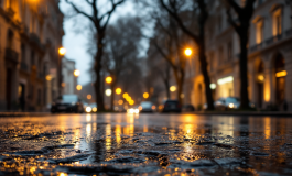 Immagine di buche nelle strade milanesi dopo la pioggia