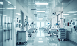 Infermiere al lavoro in un ospedale con pochi colleghi