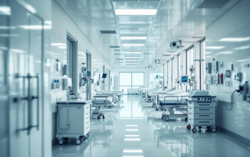 Infermiere al lavoro in un ospedale con pochi colleghi